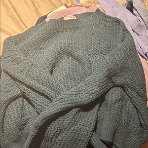 Pink Lily Textured Teal Sweater